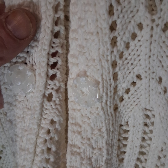 Cato White Open-Knit Cardigan - Picture 4 of 5